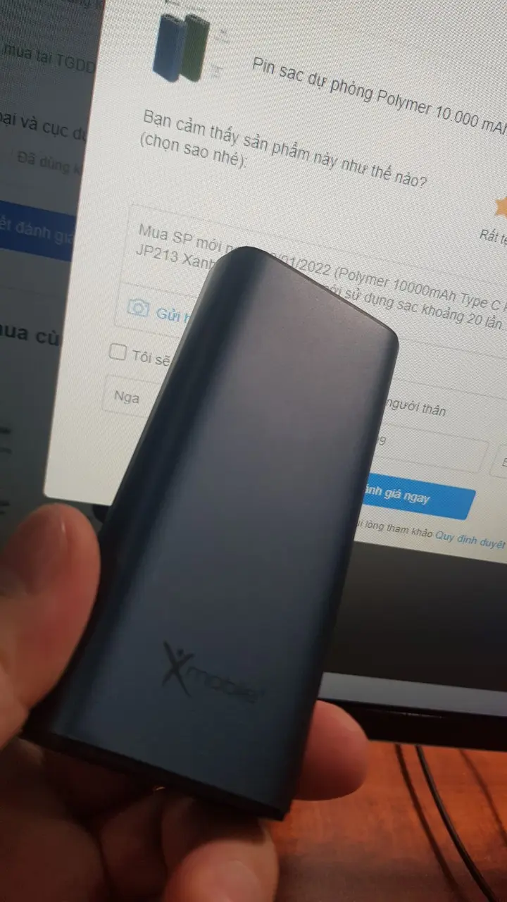 Khách hàng review Pin sạc dự phòng Polymer 10.000 mAh Type C PD QC3.0 18W Xmobile PowerSlim PJ JP213 29