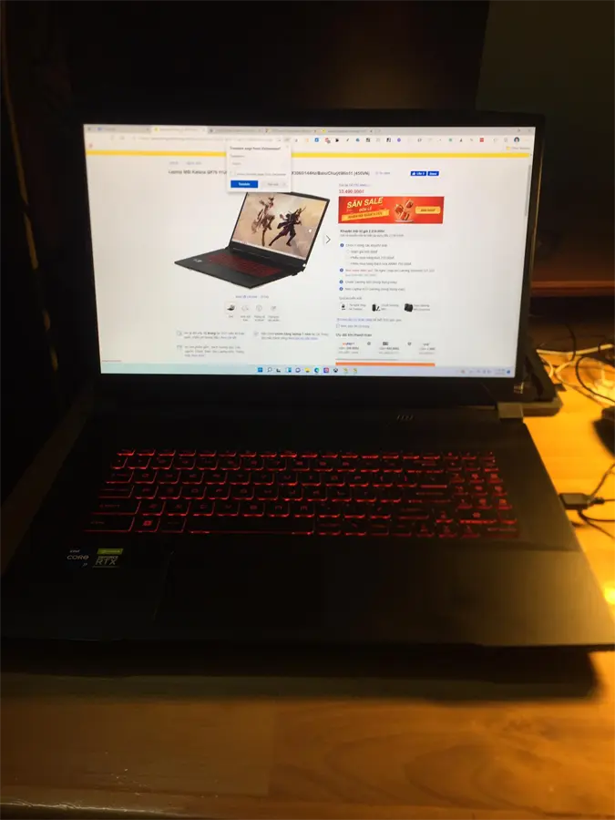 Khách hàng review Laptop MSI Katana GF76 11UE i7 11800H/16GB/512GB/6GB RTX3060/144Hz/Balo/Chuột/Win11 (450VN) 1