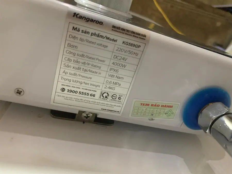 Khách hàng review Máy nước nóng trực tiếp Kangaroo 4000W KG589GP 7
