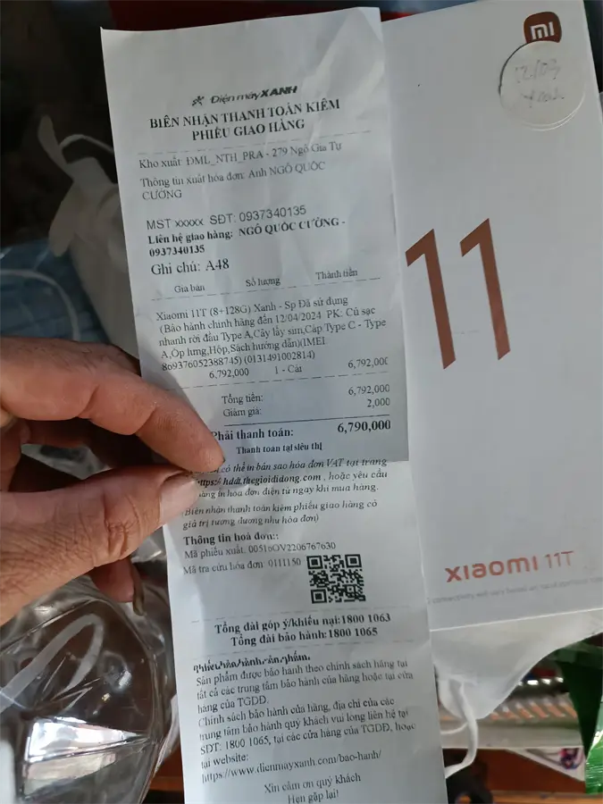 Khách hàng review Điện thoại Xiaomi 11T 5G 128GB 5