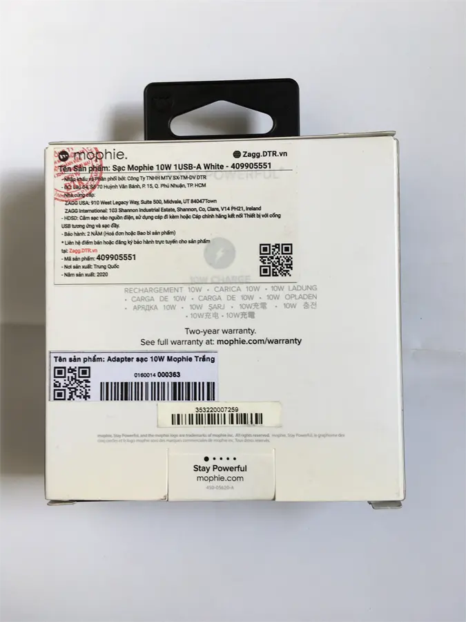 Khách hàng review Adapter sạc USB 10W Mophie 12