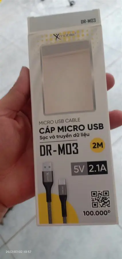 Khách hàng review Cáp sạc và truyền dữ liệu USB-A - Micro USB 12W 2m Xmobile DR-M03 7