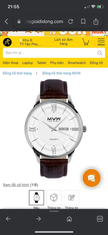 Khách hàng review Đồng hồ MVW 42 mm Nam ML057-02 2