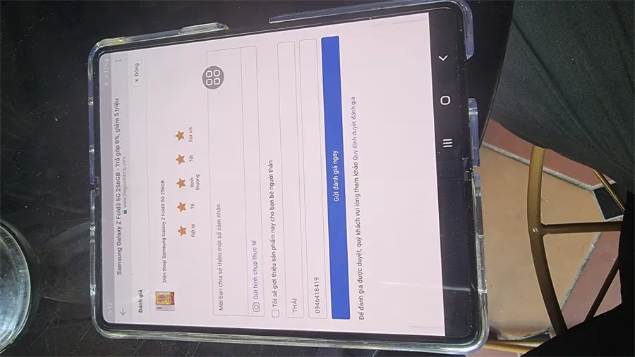 Khách hàng review Điện thoại Samsung Galaxy Z Fold3 5G 256GB 4