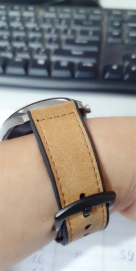 Khách hàng review Dây da tổng hợp đồng hồ 22mm M06-04-22 Nâu 2