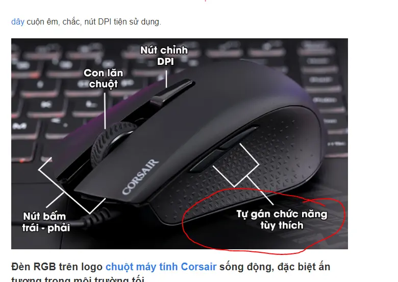 Khách hàng review Chuột Có dây Gaming Corsair Harpoon RGB Pro 6