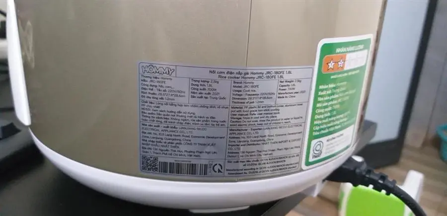 Khách hàng review Nồi cơm nắp gài Hommy 1.8 lít JRC-180FE 7
