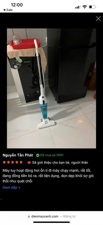 Khách hàng review Máy hút bụi cầm tay Midea MVC-SC861B 12