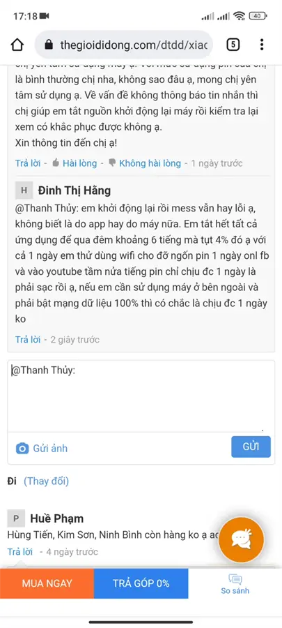 Khách hàng review Điện thoại Xiaomi Redmi Note 11 (4GB/128GB) 10