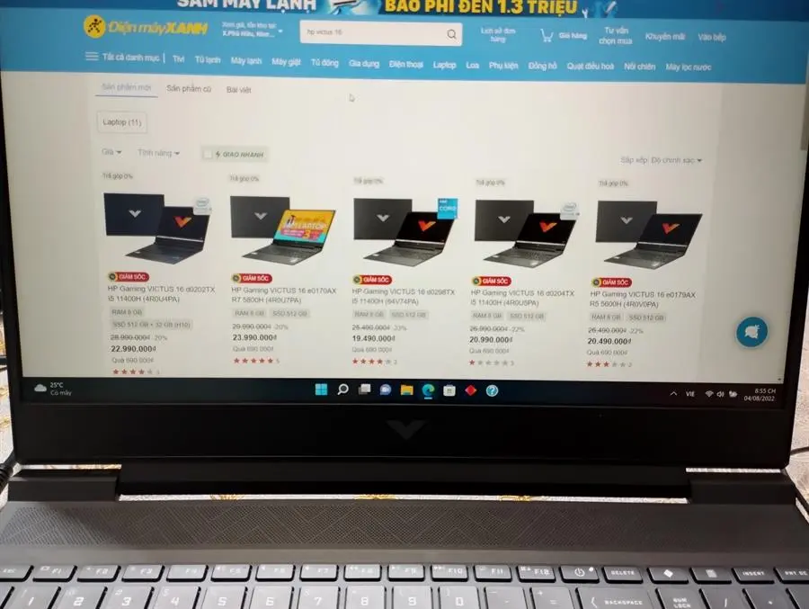 Khách hàng review Laptop HP Gaming VICTUS 16 e0175AX R5 5600H/8GB/512GB/4GB RTX3050/144Hz/Win11 (4R0U8PA) 1