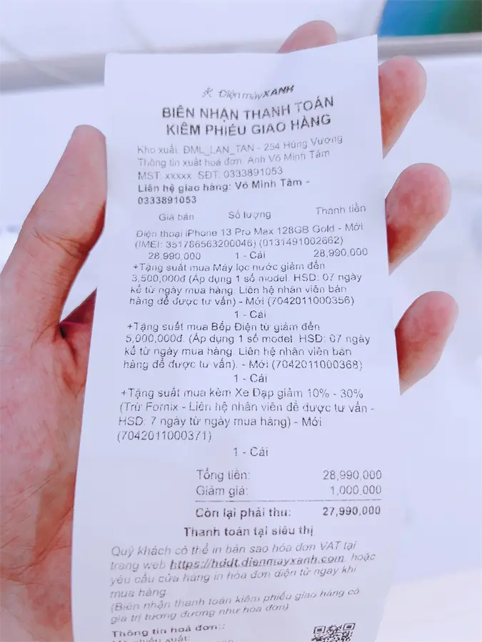 Khách hàng review Điện thoại iPhone 13 Pro Max 128GB 20