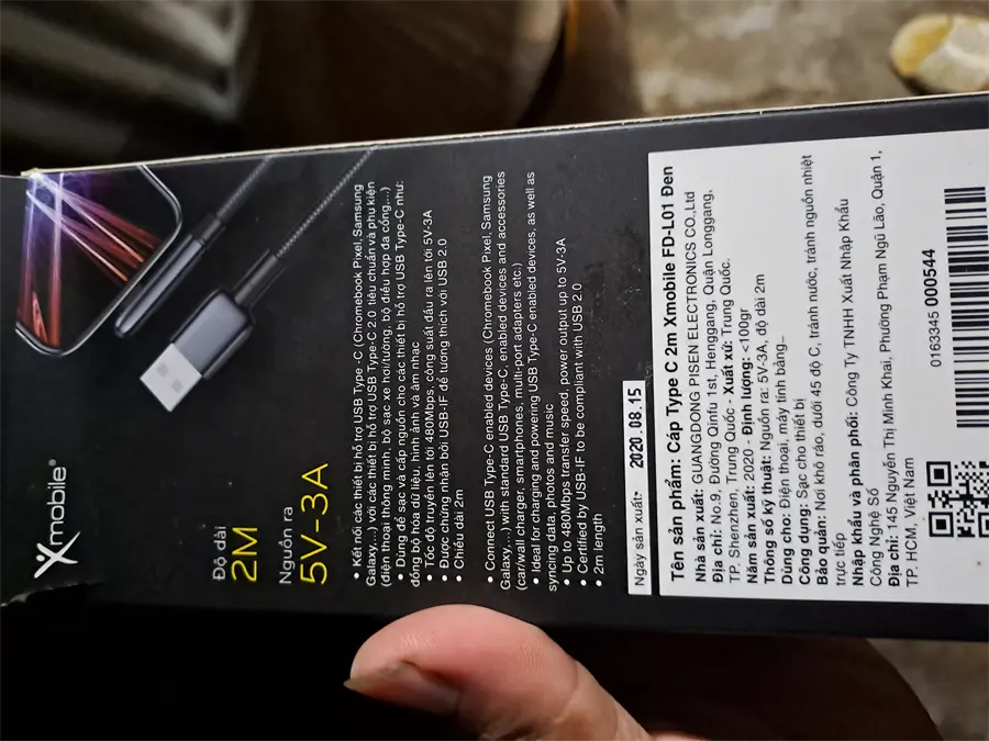 Khách hàng review Cáp Type C 2m Xmobile FD-L01 13