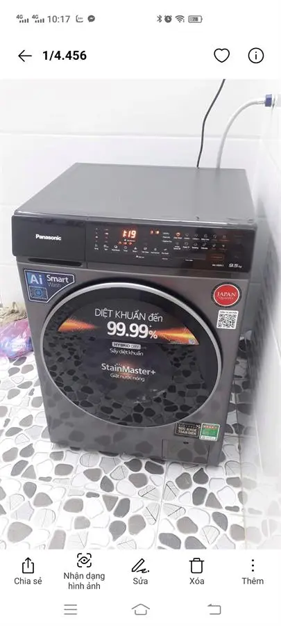 Khách hàng review Máy giặt Panasonic Inverter giặt 9.5 kg - sấy tiện ích 2 kg NA-V95FC1LVT 96