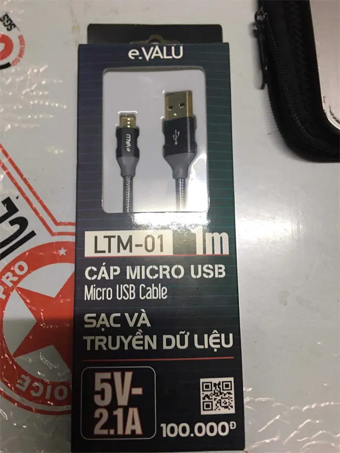 Khách hàng review Cáp sạc và truyền dữ liệu USB-A - Micro USB 10.5W 1m eValu LTM-01 18