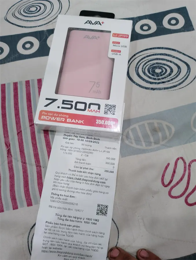 Khách hàng review Pin sạc dự phòng 7500 mAh 10W AVA  LJ JP199 12
