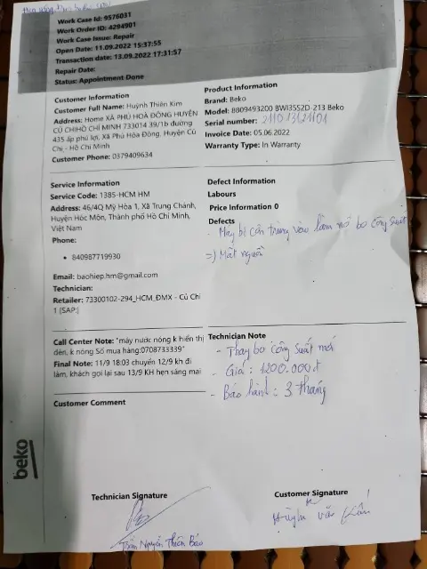 Khách hàng review Máy nước nóng trực tiếp Beko 4500W BWI45S2D-213 4