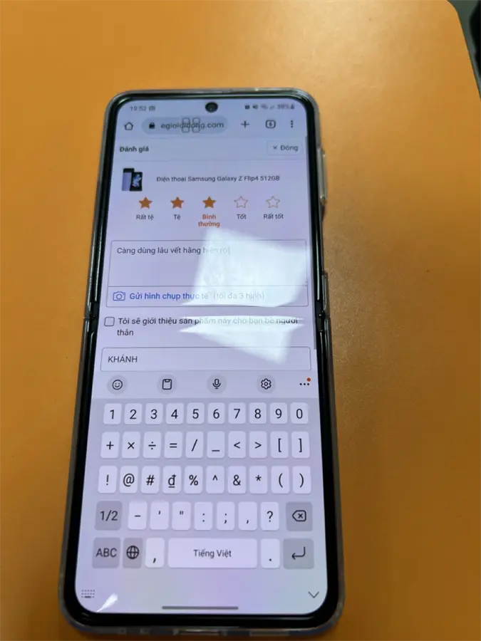 Khách hàng review Điện thoại Samsung Galaxy Z Flip4 5G 512GB 1