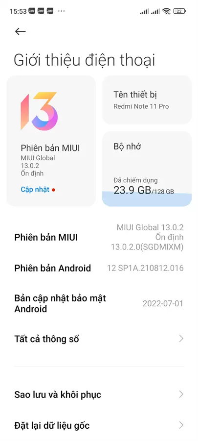 Khách hàng review Điện thoại Xiaomi Redmi Note 11 Pro 22