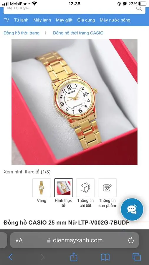 Khách hàng review Đồng hồ CASIO Timeless 25 mm Nữ LTP-V002G-7BUDF 3