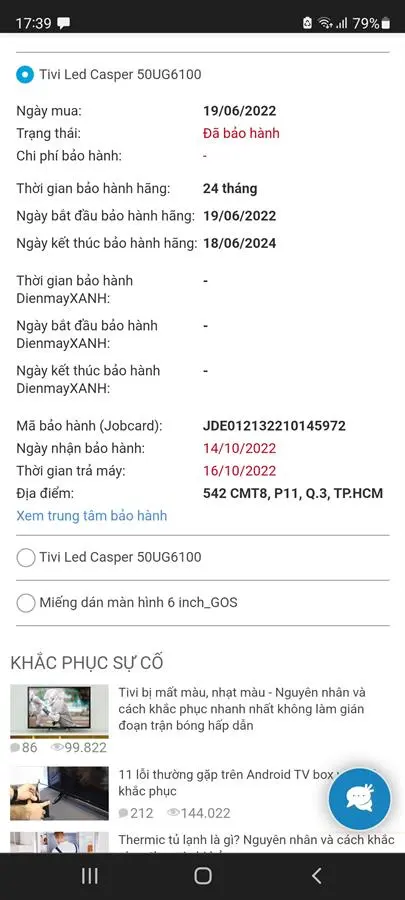 Khách hàng review Android Tivi Casper 4K 50 inch 50UG6100 20