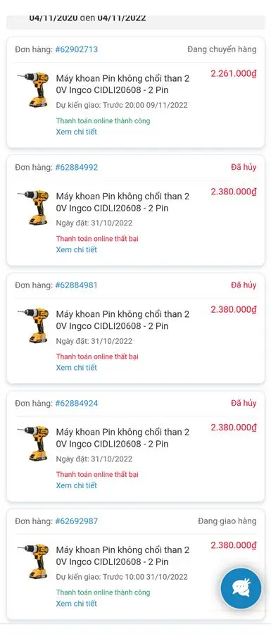 Khách hàng review Máy khoan búa pin Ingco CIDLI20608 20V (2 pin) 1