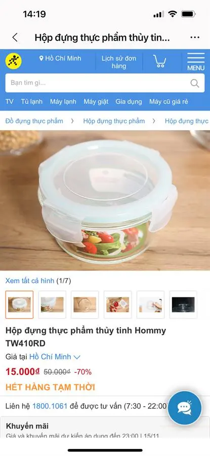 Khách hàng review Hộp đựng thực phẩm thủy tinh Hommy TW410RD 3