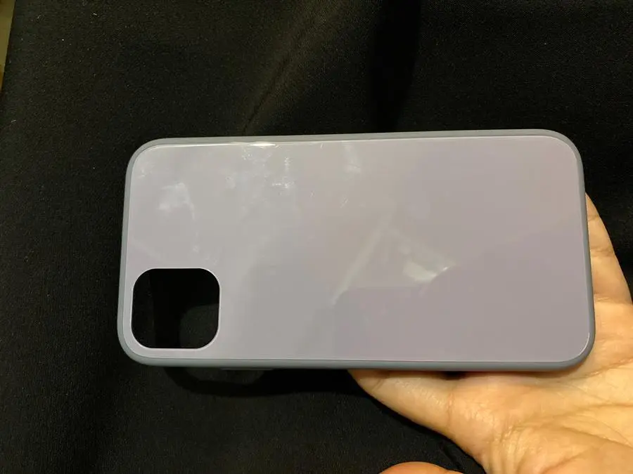 Khách hàng review Ốp lưng iPhone 11 Nhựa cứng viền dẻo Tempered Glass silk OSMIA Lavender 1