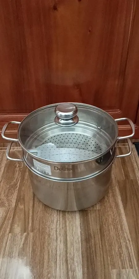 Khách hàng review Bộ nồi xửng inox 1 đáy nắp kính 24 cm Delites XR001-24 1