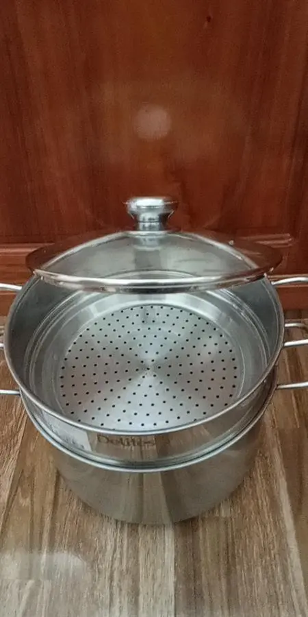 Khách hàng review Bộ nồi xửng inox 1 đáy nắp kính 24 cm Delites XR001-24 3