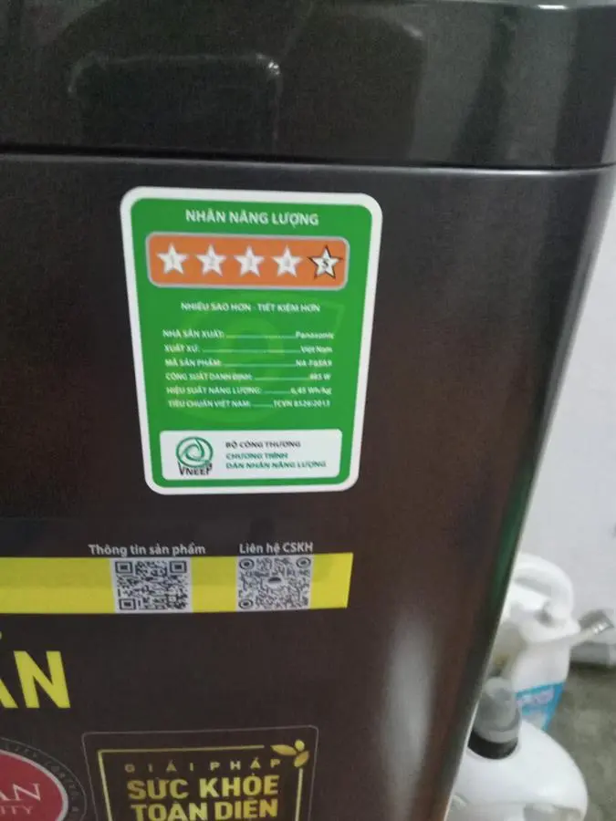 Khách hàng review Máy giặt Panasonic 8.5 Kg NA-F85A9BRV 106