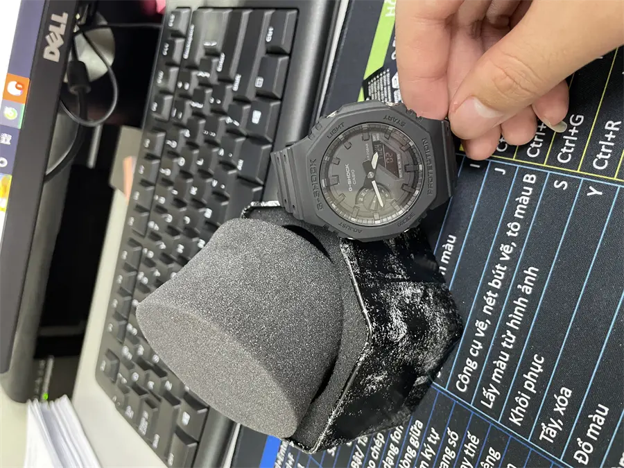 hách hàng review Đồng hồ G-Shock 2100 45.4 mm Nam GA-2100-1A1DR 6