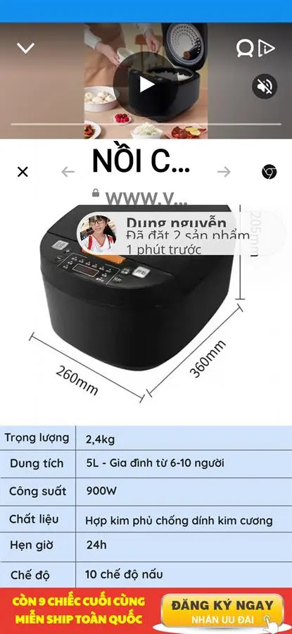 Khách hàng review Nồi cơm điện tử Hommy 1.2 lít BMB-30A 3