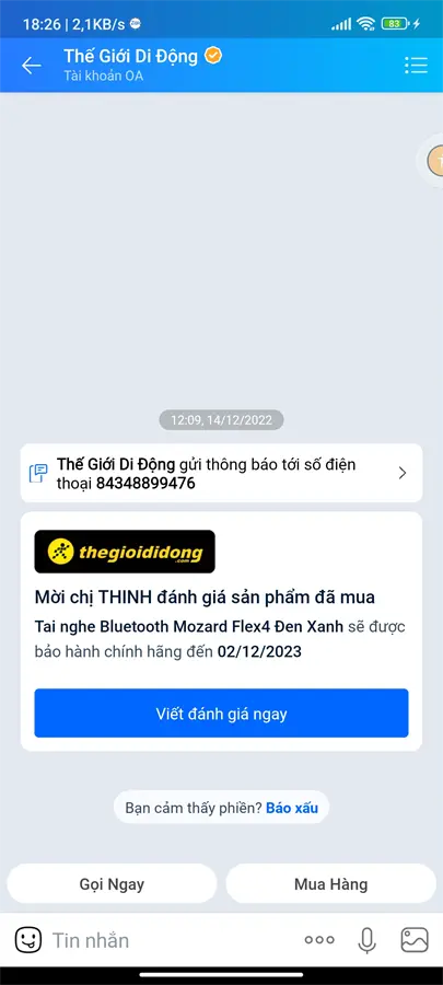 Khách hàng review Tai nghe Bluetooth Mozard Flex4 1