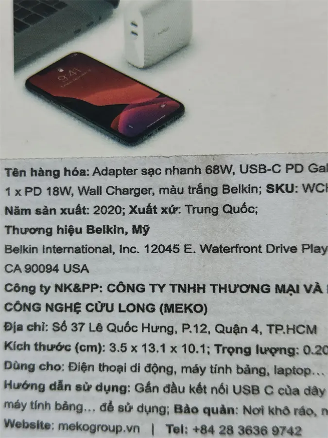 Khách hàng review Adapter sạc 2 cổng Type C PD 68W GaN Belkin WCH003 1