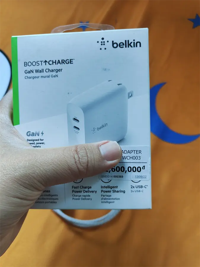 Khách hàng review Adapter sạc 2 cổng Type C PD 68W GaN Belkin WCH003 2
