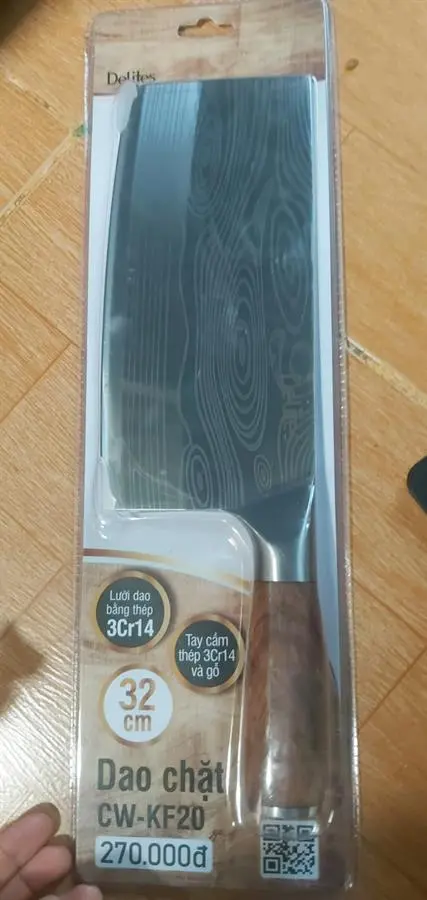 Khách hàng review Dao chặt inox Delites CW KF20 1