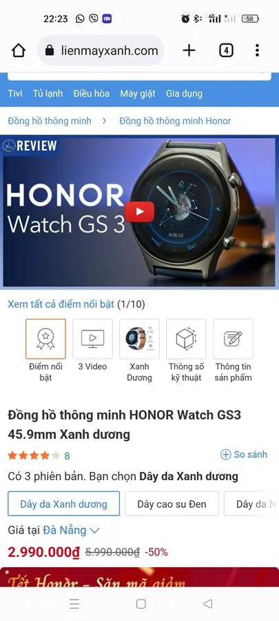 Khách hàng review Đồng hồ thông minh HONOR Watch GS3 45.9mm 6