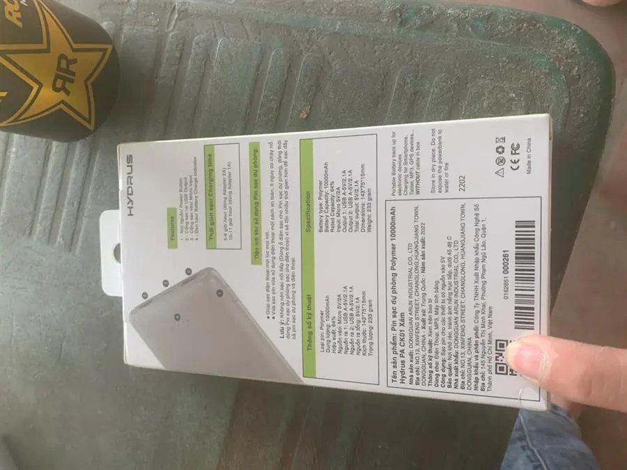 Khách hàng review Pin sạc dự phòng Polymer 10.000 mAh 10.5W Hydrus PA CK01 1