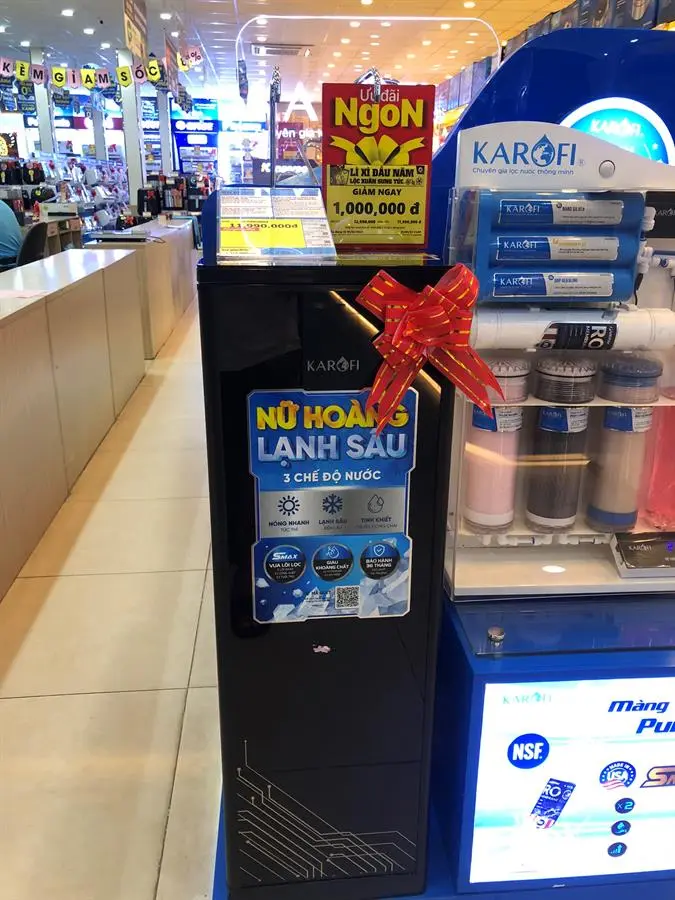 Khách hàng review Máy lọc nước RO nóng nguội lạnh Hydrogen Karofi KAD-D66 11 lõi 46