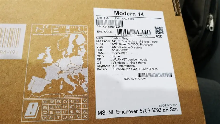 Khách hàng review Laptop MSI Modern 14 B5M R5 5500U/8GB/512GB/Túi/Chuột/Win11 (203VN) 1