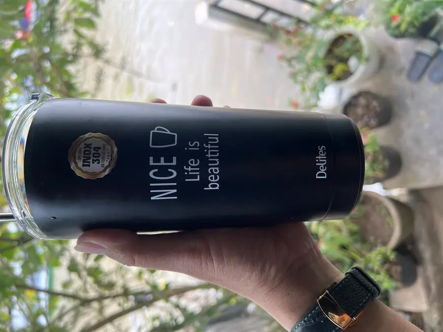 Khách hàng review Ly giữ nhiệt inox 500 ml Delites Q10A đen 8