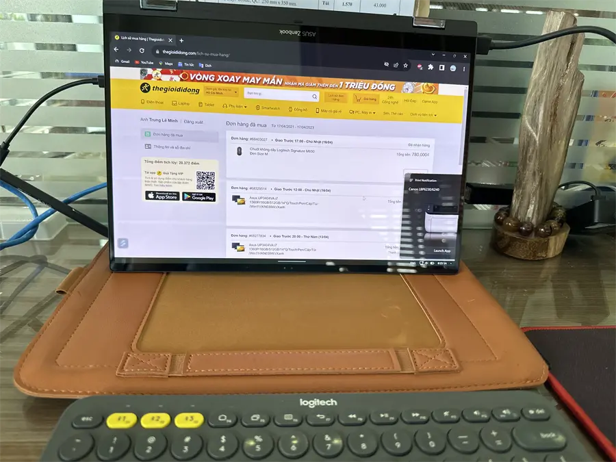 Khách hàng review Laptop Asus Zenbook 14 Flip OLED UP3404VA i7 1360P/16GB/512GB/Touch/Pen/Cáp/Túi/Win11 (KN039W) 1