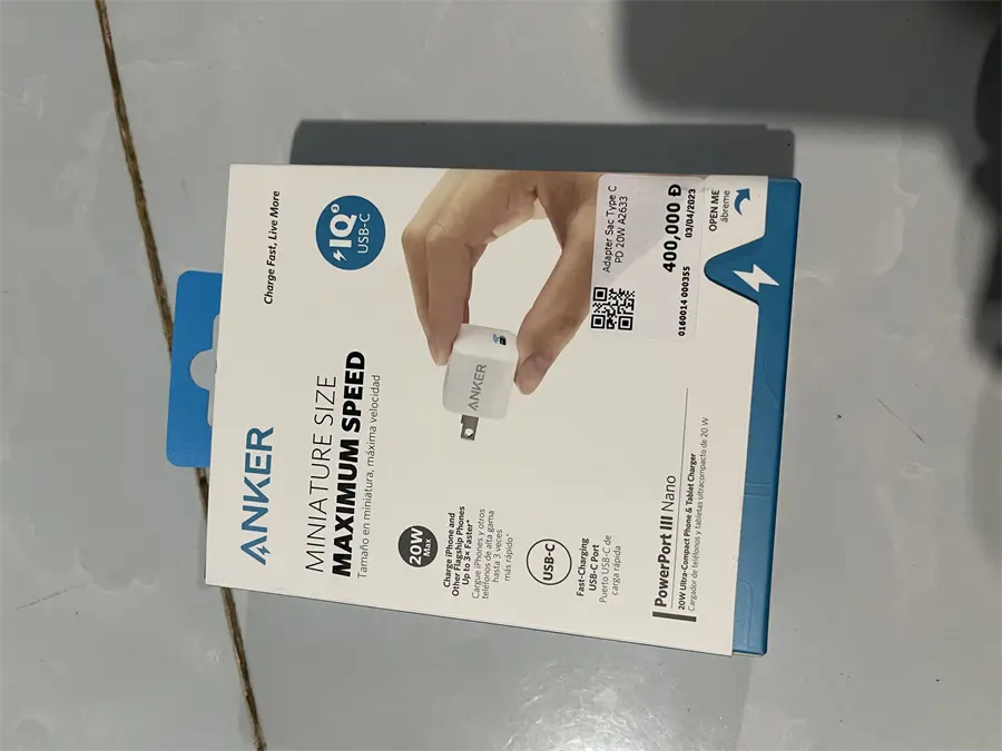 Khách hàng review Adapter Sạc Type C PD 20W Anker PowerPort III Nano A2633 18