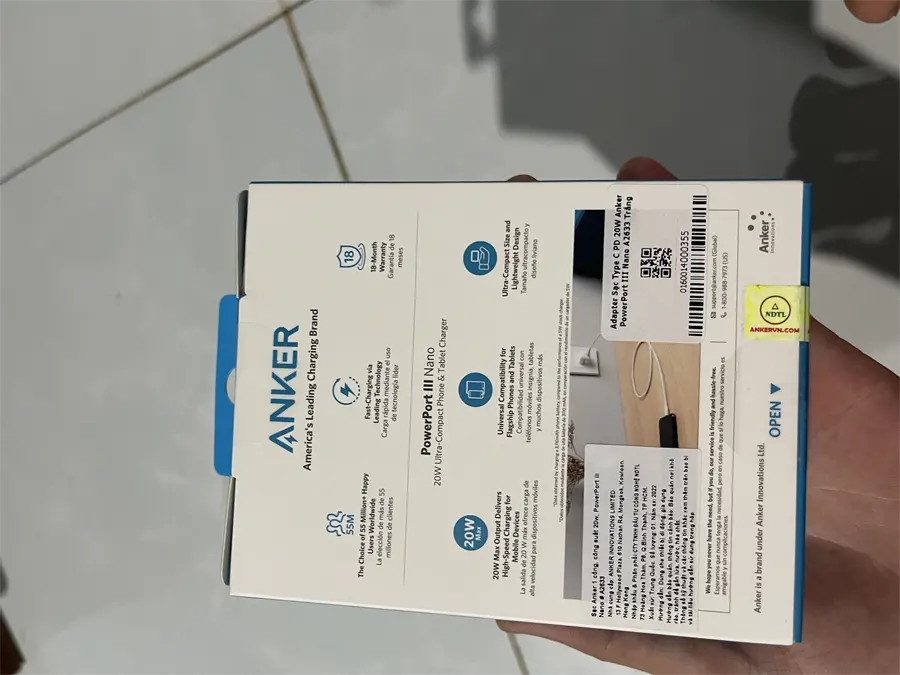 Khách hàng review Adapter Sạc Type C PD 20W Anker PowerPort III Nano A2633 17