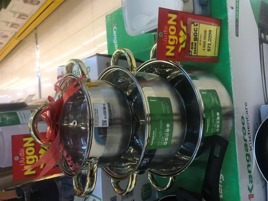 Khách hàng review Bộ 3 nồi inox 5 đáy nắp kính Kangaroo KG866 4
