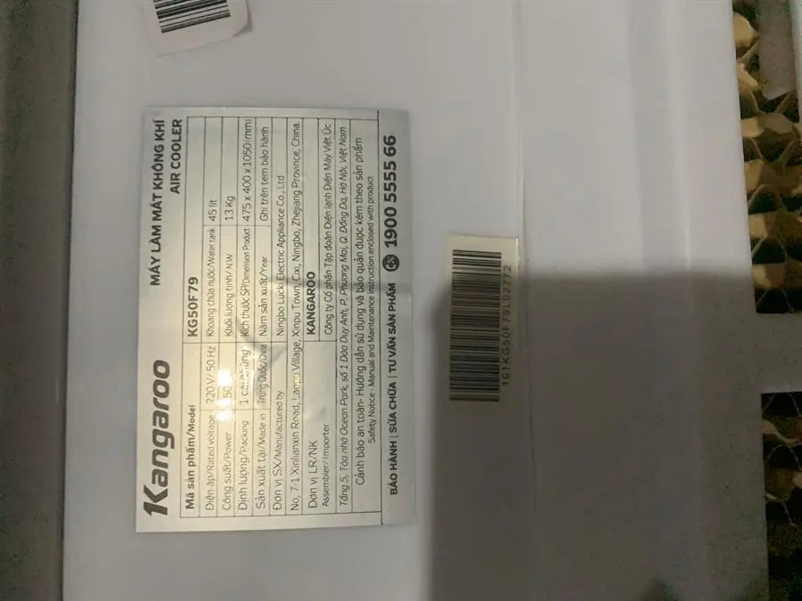Khách hàng review Quạt điều hoà Kangaroo KG50F79 150W 22