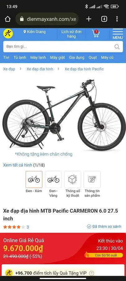 Khách hàng review Xe Đạp Địa Hình MTB Pacific Carmeron 6.0 27.5 inch 2