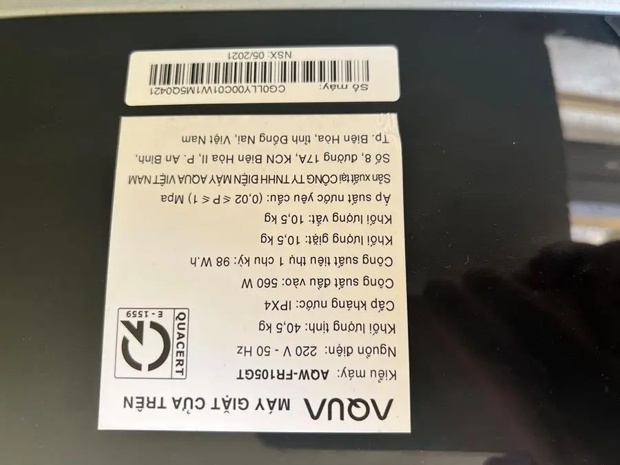 Khách hàng review Máy giặt Aqua 10.5 KG AQW-FR105GT BK 1