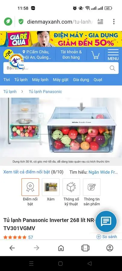 Khách hàng review Tủ lạnh Panasonic Inverter 268 lít NR-TV301VGMV 25