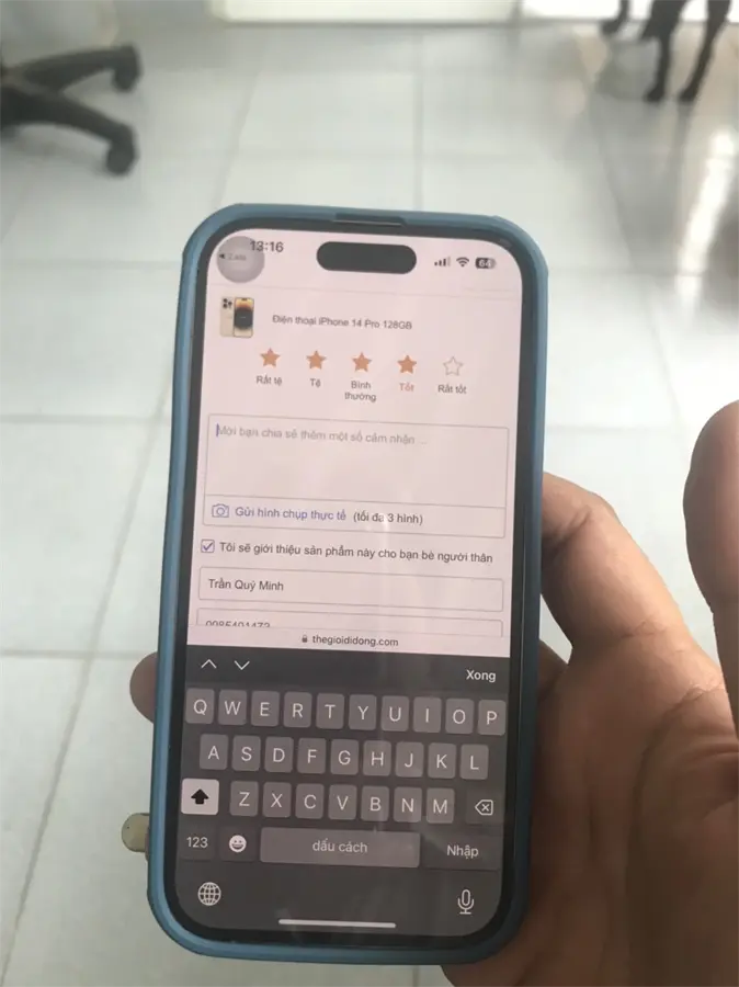 Khách hàng review Điện thoại iPhone 14 Pro 128GB 7